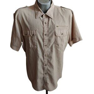 Vintage Mens Commando Disco Shirt XL Ballymoor Zip Pocket Khaki Military GEEK XL